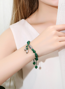 纯然饰品绿玛瑙绿色手