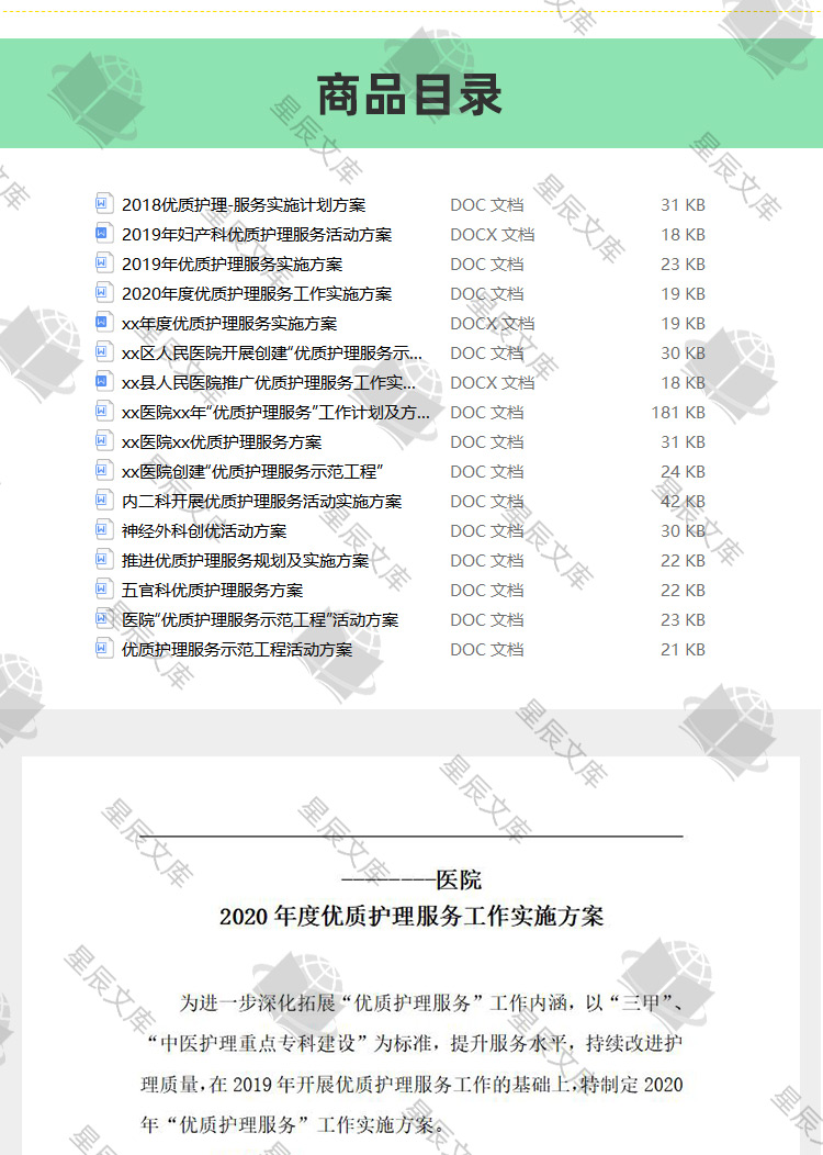 医院护理部优质护理服务工作实施计划方案word模板范本资料 - 图2