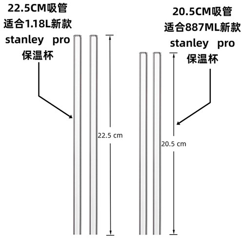 适用stanley pro吸管保温杯配件史丹利替换耐高温高硼硅玻璃吸管 - 图0