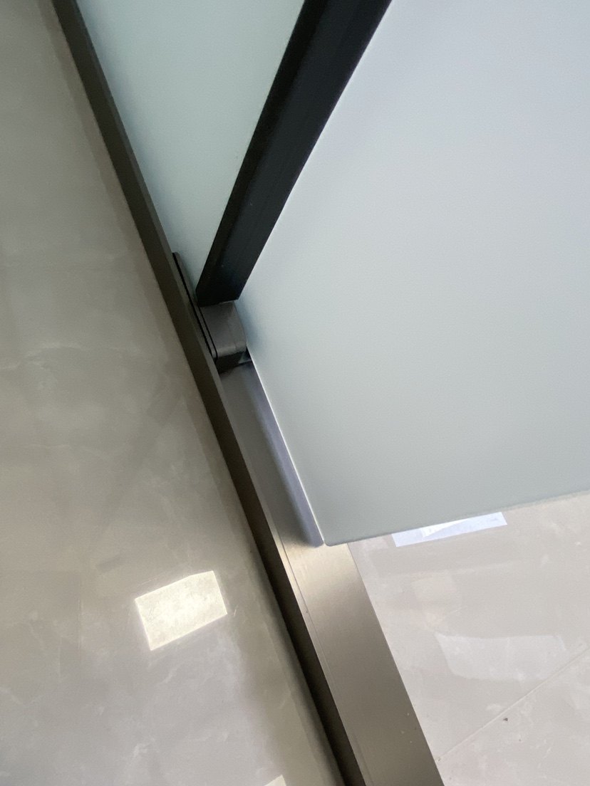 一字型枪灰色不锈钢极窄极简淋浴房卫生间油沙钢化玻璃推拉门隔断,淘宝优惠券,粉丝福利购,淘宝优惠卷