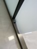 One-line gun gray stainless steel extremely narrow minimalist shower room bathroom oil sand tempered glass sliding door partition