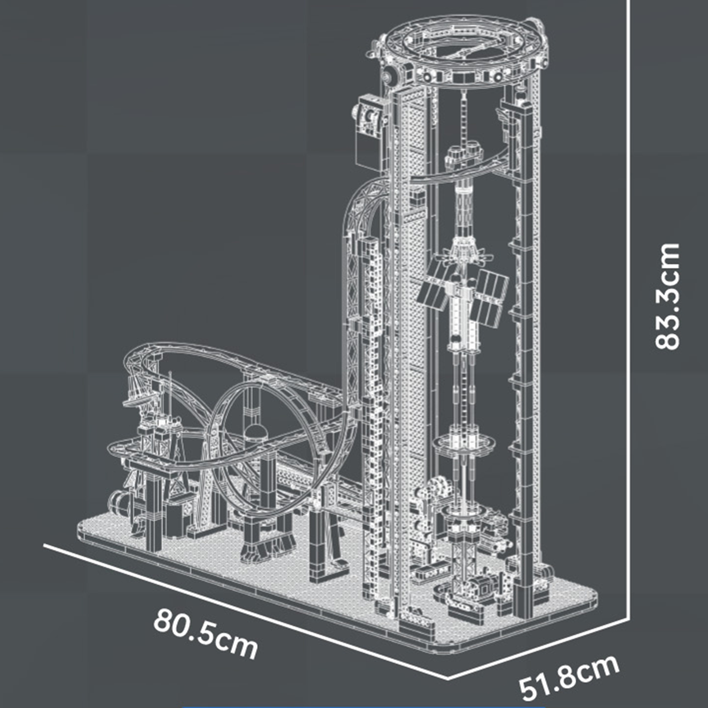 宇星模王11031太空电梯国产积木MOC游乐园垂直过山车拼装模型玩具 - 图2