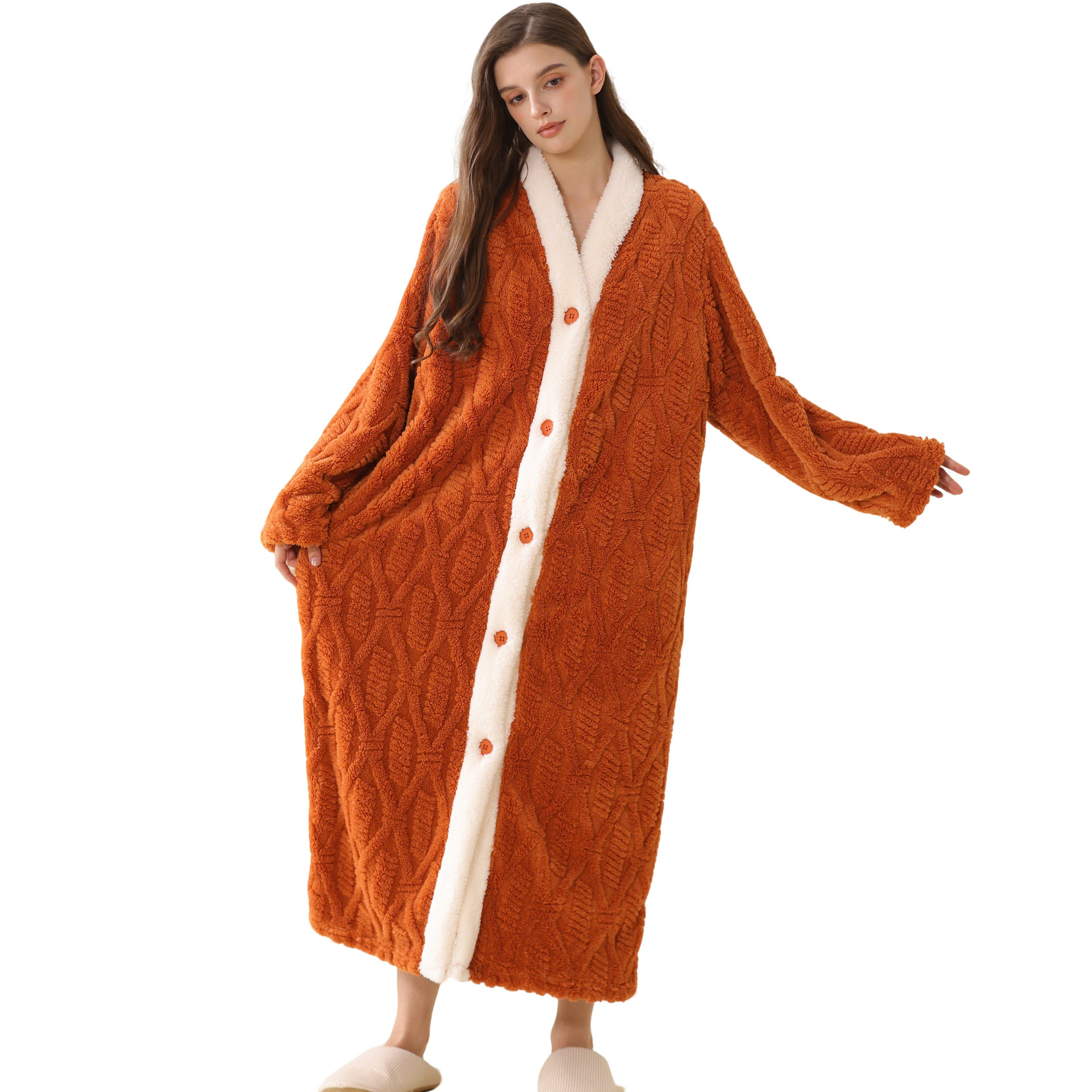 睡袍女长款系扣子可外穿加厚浴袍情侣睡衣珊瑚绒男士家居服长袍冬,淘宝优惠券,粉丝福利购,淘宝优惠卷