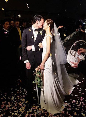 新娘婚礼超仙头纱森系拖尾网红