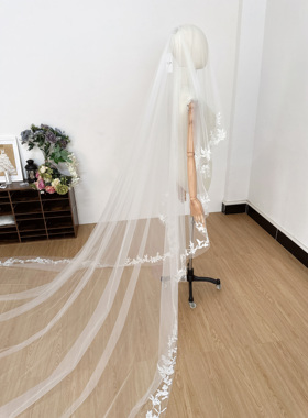 新娘复古拖尾头饰主婚纱头纱