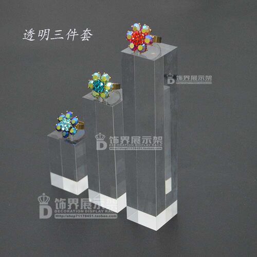 亚克力方块方柱立柱有机玻璃装饰柱条珠宝首饰底座托台规格可定制 - 图2