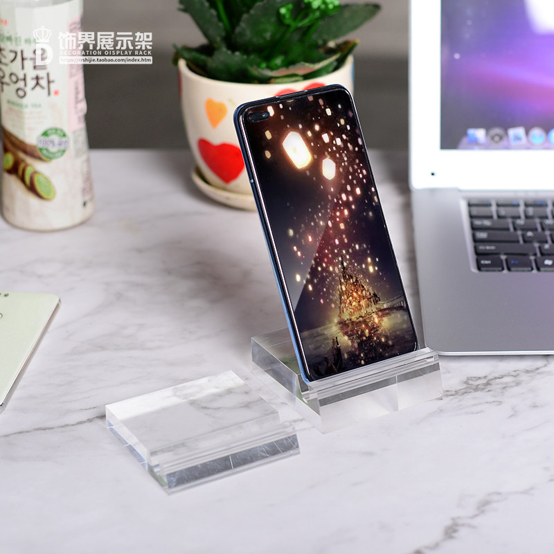 亚克力透明手机底座透高水晶通用大屏机底托直板立牌展示懒人追剧,淘宝优惠券,粉丝福利购,淘宝优惠卷