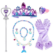 Children Marine Shells Pearl Necklace Bracelet Suit Mermaid Girl Child Lock Bones Necklace Princess Jewellery