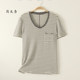 ລະດູຝົນແລະນໍ້າຕົກ hemp ສາວ lyocell tencel ແຂນສັ້ນ bottoming ເສື້ອ summer
