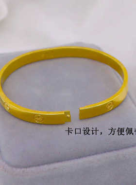 金手镯999真金卡口手镯