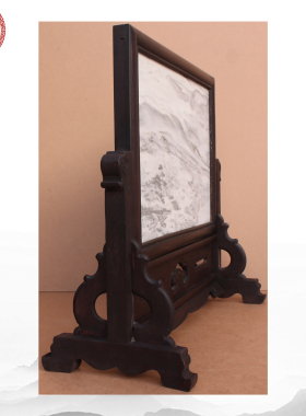 天然大理石画 山水画 云石 水墨花 苍山大理石 座屏插屏 屏风摆件