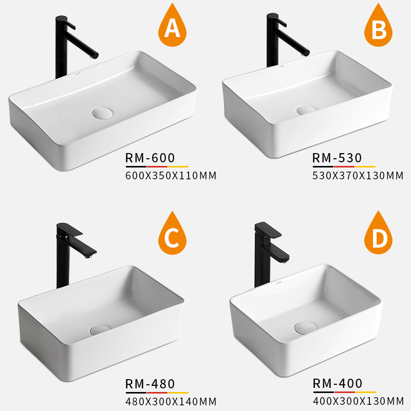 北欧台上盆洗手盆家用长方形台盆小号洗漱阳台陶瓷艺术盆洗脸盘池