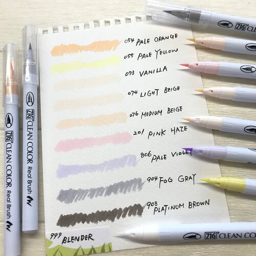 日本Kuretake/吴竹6000AT软毛水彩笔刷手帐简笔画Brush Lettering - 图2