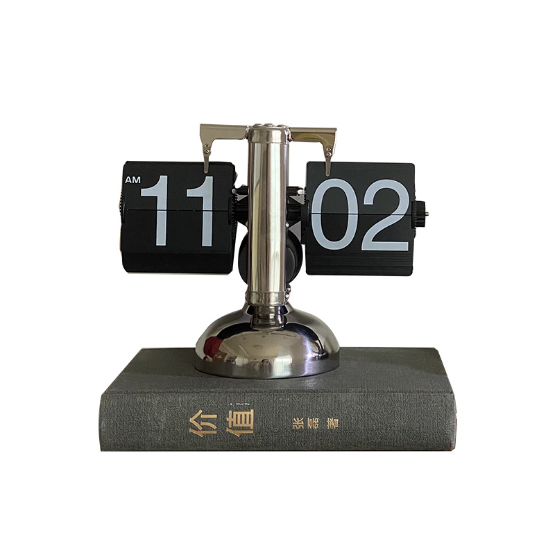 翻页钟自动复古机械钟表创意摆件台式座钟时钟客厅数字电子钟 - 图3