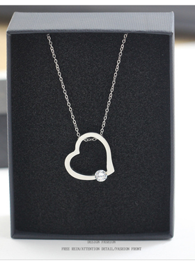 轻奢大心钻项链女ins潮小众设计感甜美百搭高级锁骨链送闺蜜礼物