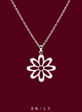 大花项链女2024新款高级锁骨链气质简约个性配饰颈链毛衣链不掉色