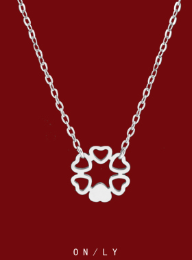 双挂镂空多心项链轻奢小众女生2024新款配饰气质百搭锁骨链颈链女