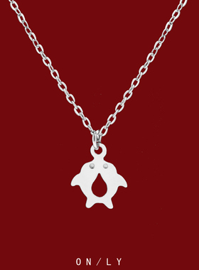 个性钛钢银色幽灵项链in甜酷创意嘻哈少女小众简约2024新款百搭链