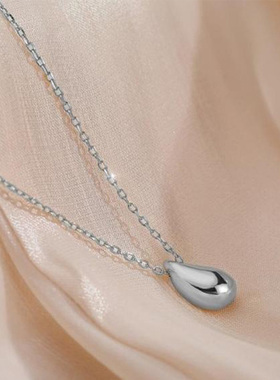 钛钢不掉色水滴轻奢项链女2024新款爆款小众设计颈链气质锁骨链女