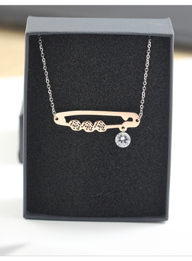 锆石胸针花吊钻项链女款2025新款气质锁骨链轻奢小众高级感女生