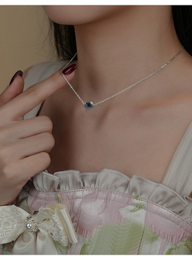 猫眼石项链女小众轻奢高级感简约超仙锁骨链送闺蜜生日礼物不掉色