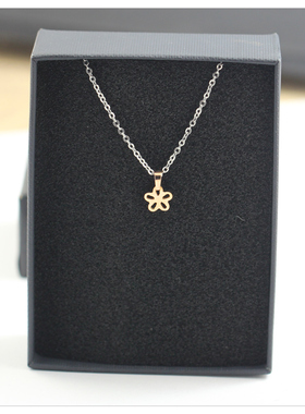 镂空迷你小花项链短款吊坠玫瑰金彩金锁骨链女韩版装饰品生日礼物