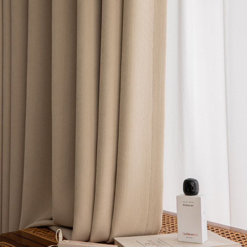 高温定型窗帘成品客厅柯桥法式奶茶定制轻奢雪尼尔卧室全遮光飘窗,淘宝优惠券,粉丝福利购,淘宝优惠卷