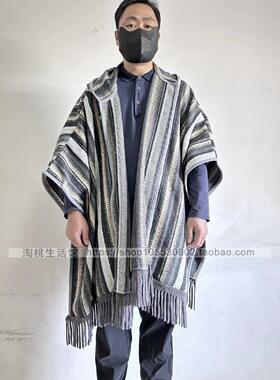 带扣连帽披肩保暖带袖口斗篷加厚
