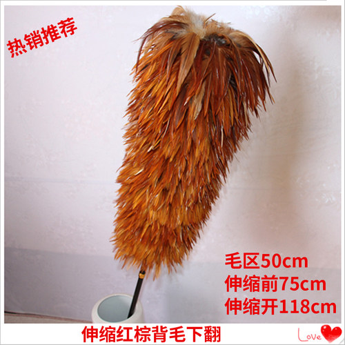 鸡毛掸子不掉毛家用纯手工除尘扫灰店里用清洁伸缩加厚真羽毛毯子 - 图0