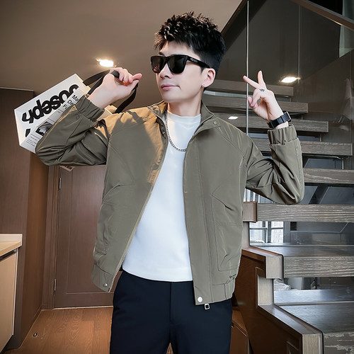 155矮个子男小码加棉休闲外套秋冬韩版S号修身夹克男装XS上衣160 - 图2