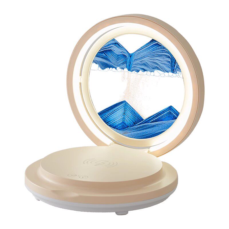 流沙画蓝牙音响小夜灯无线充电床头灯装饰客厅桌面摆件生日礼物女,淘宝优惠券,粉丝福利购,淘宝优惠卷