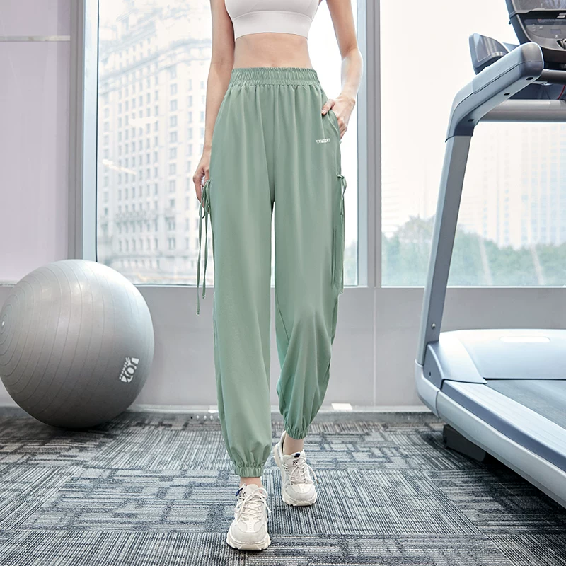 Спортивные брюки, леггинсы для тренировки, летние тонкие overall для зала, свободный крой, для бега