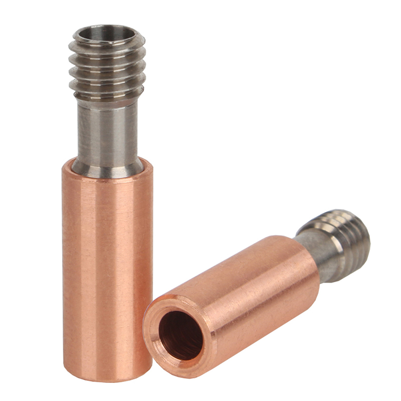 3D打印机配件 双金属直通喉管 CR10钛合金红铜喉管 M6螺纹直径7MM - 图1