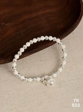 纯银宫铃一光一沙手串/好运连连/雪花银傣家熟银食用银