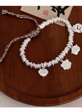 纯银盘缠手串盘缠俗称“钱串子”寓意腰缠万贯顺风顺水‼️雪花银