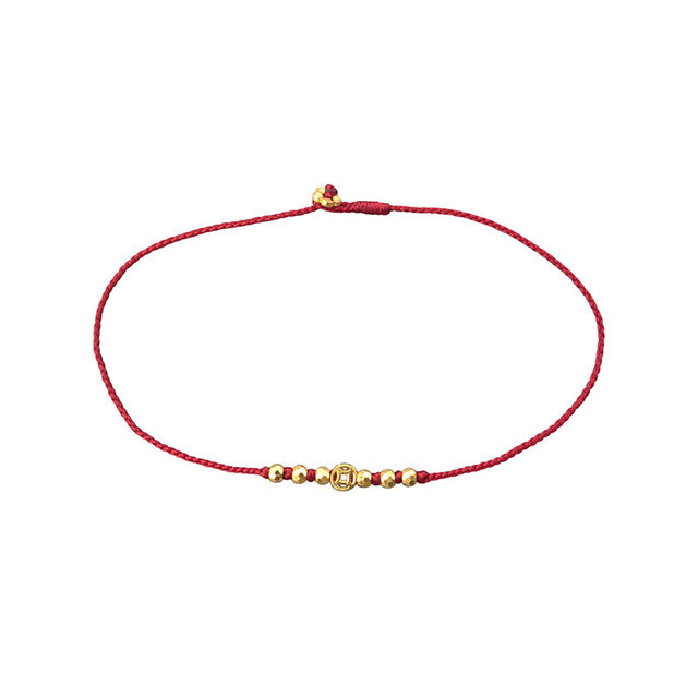 Hand-woven ultra-fine good luck red rope made of pure money and money