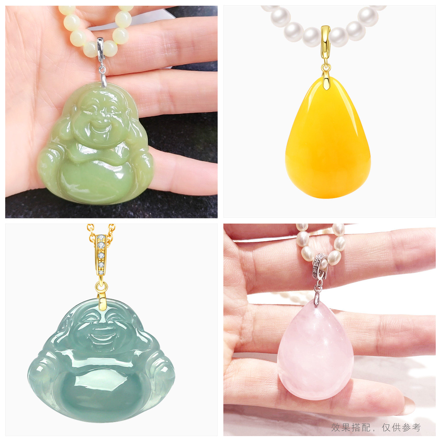 S925纯银斜孔扣佛公观音吊坠扣小貔貅扣黄金色翡翠扣开口款穿针扣,淘宝优惠券,粉丝福利购,淘宝优惠卷