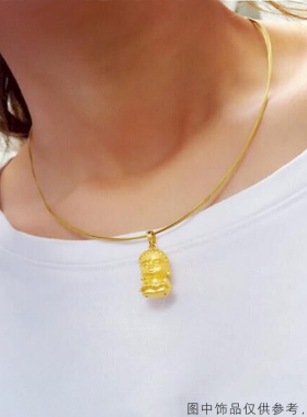 金色黄金男女蜜蜡DIY编织项链