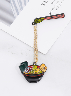 日系卡通拉面碗合金胸针可爱食物挂件装饰品