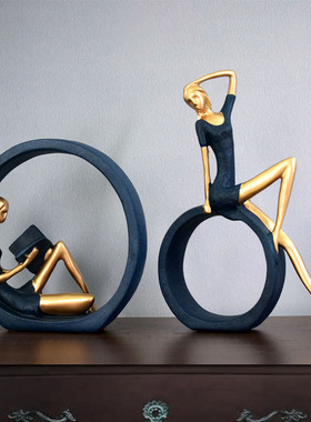 文艺看书女孩树脂摆件欧式客厅