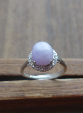 天然A货翡翠戒指冰种蛋面戒指