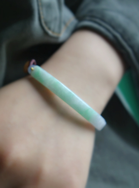 个性文艺翡翠手牌半镯玉手链编绳