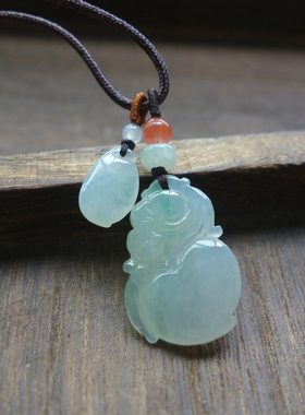 福寿平安正品翡翠如意玉葫芦寿桃