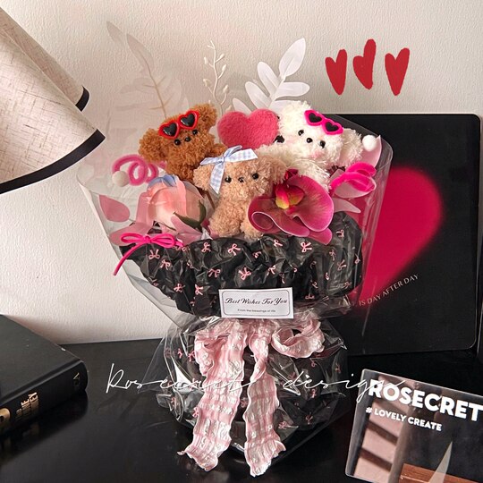 Cute puppy bouquet twist stick finished creative gift