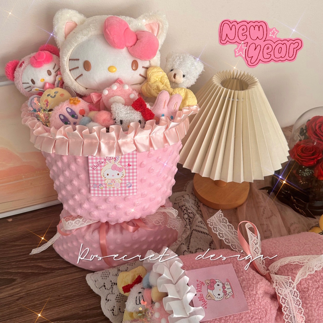 儿童礼物hellokitty猫少女心玩偶花束可爱卡通公仔女生创意生日花 - 图2