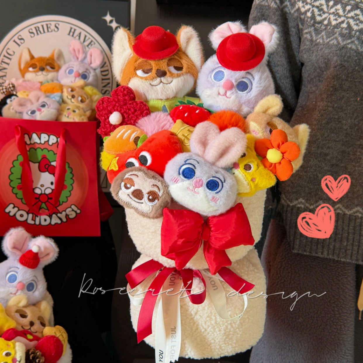 尼克狐玩偶花束疯狂动物城朱迪卡通花创意新年礼物送女友情人节,淘宝优惠券,粉丝福利购,淘宝优惠卷