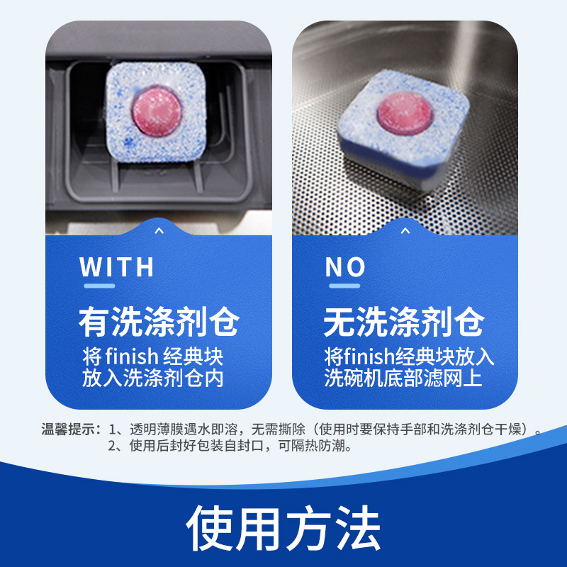 Finish multi-effect block for dishwashers