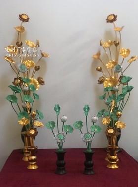 供彩绘常花日式莲花27厘米铝瓶供品用品加工直销