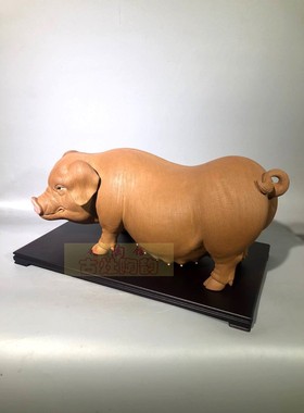 石湾公仔摆件生肖招财纳福猪陶瓷