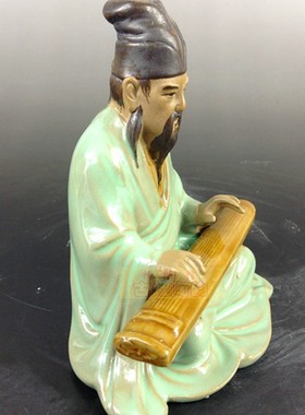 客厅人物新中式摆件弹琴